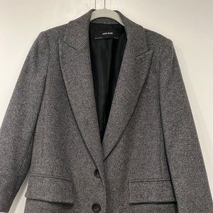 Zara peak lapel wool blend coat